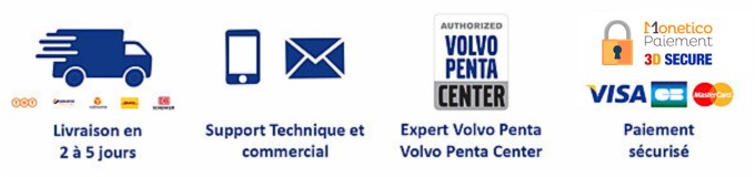 Les garanties de DB Moteurs Volvo Penta Center : Livraison rapide, Support technique, Paiement sécurisé