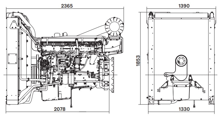 Dimensions du moteur Volvo Penta TWD1744GE