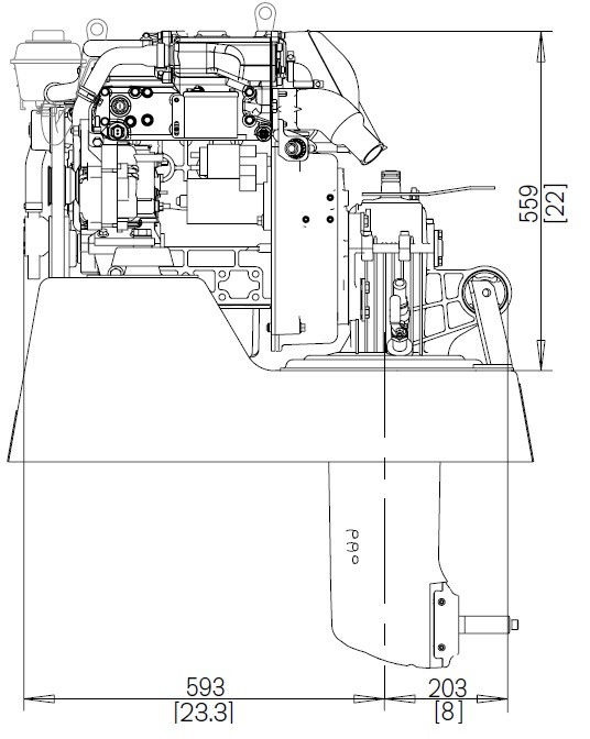 dimensions D1-30 moteur bateau